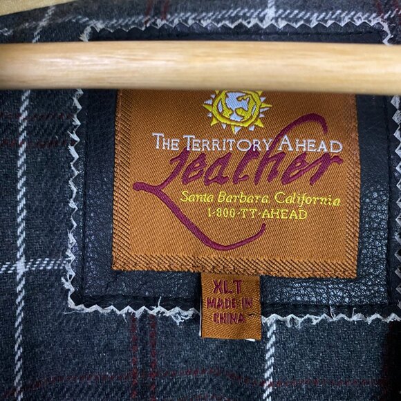 The Territory Ahead Leather Jacket Mens XLT Black Distressed Heavyweight XL Tall - Picture 9 of 16